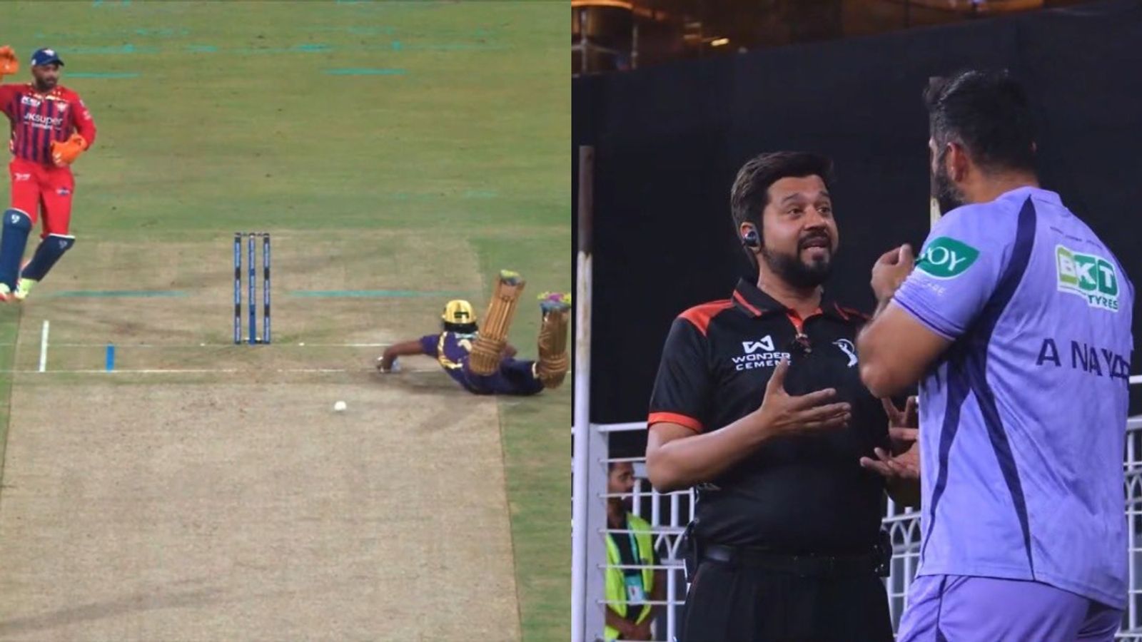 Watch: Angkrish Raghuvanshi’s controversial 'Obstructing the Field' dismissal triggers chaos in LSG vs KKR clash Angkrish Raghuvanshi’s controversial 'Obstructing the Field' dismissal triggers chaos in LSG vs KKR clash. (Screenshot)