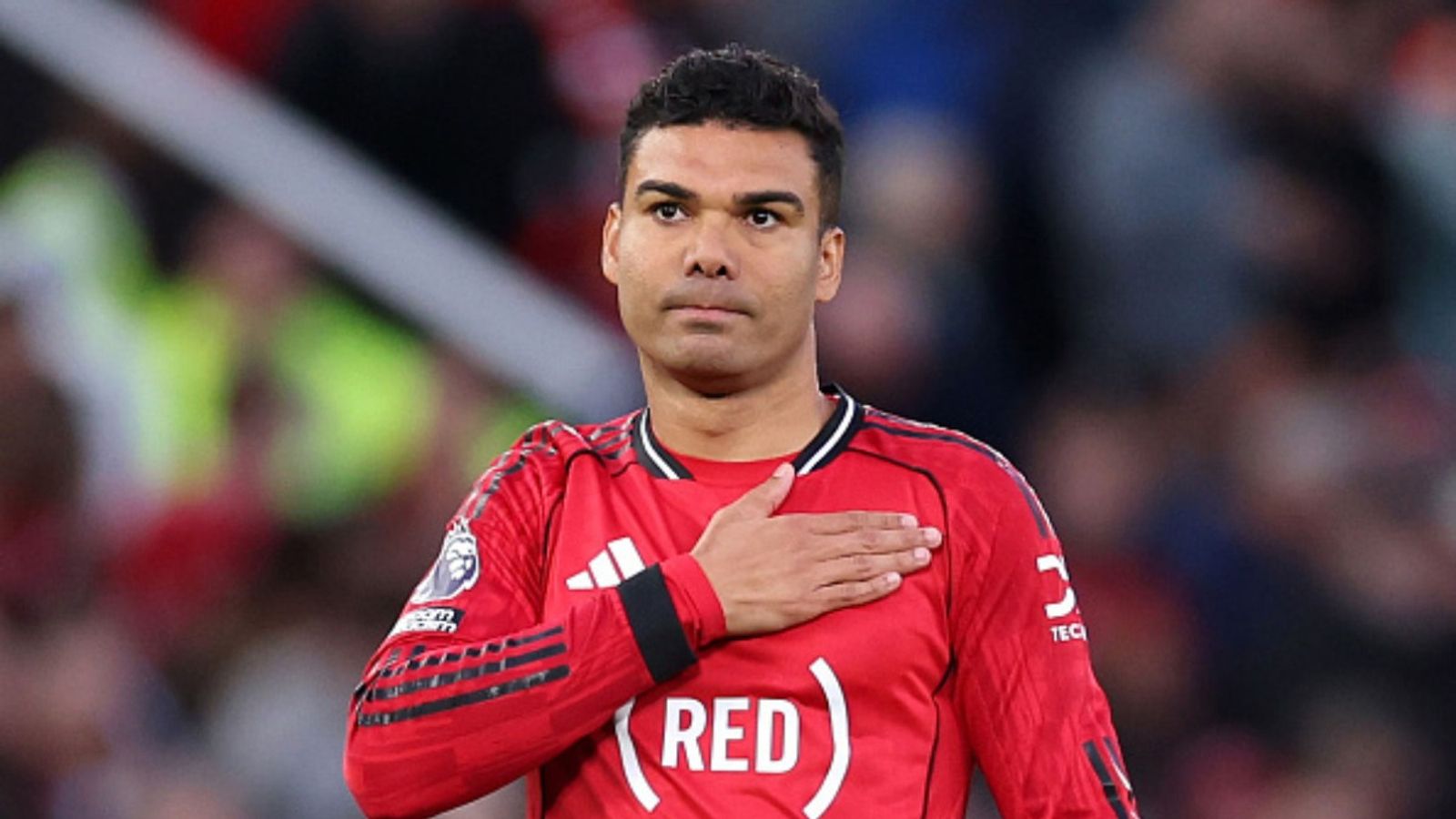 Watch: Man United fans chant ‘One more year Casemiro’ as star player scores at Old Trafford in his final year Casemiro in the frame (Image via Getty)