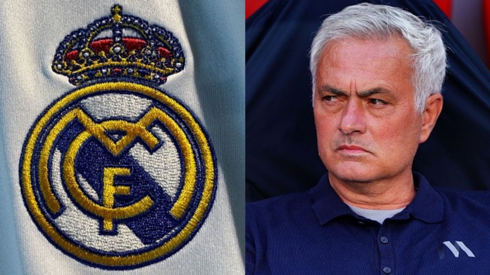 Jose Mourinho to return to Real Madrid? Insider drops massive update Real Madrid logo, Jose Mourinho in the frame (Images via Getty)