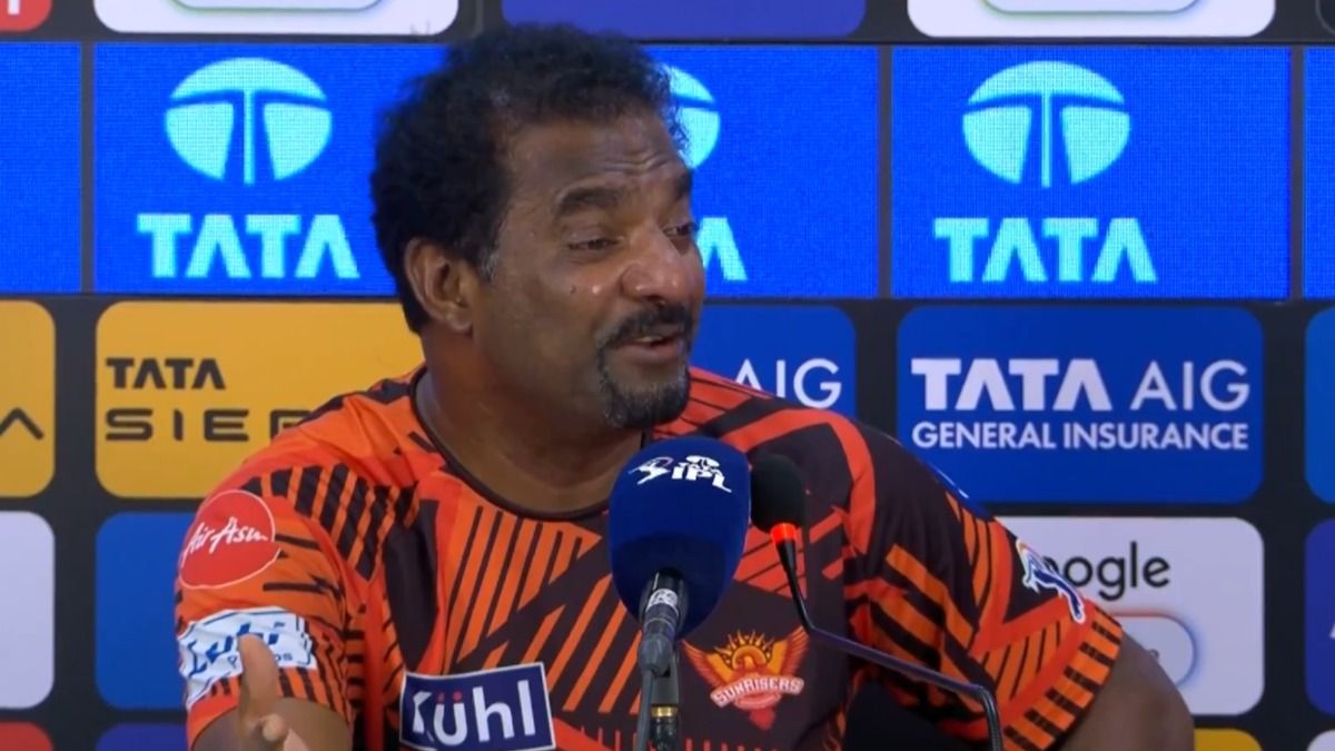'If we give fair wickets, spectators will say it's boring': SRH bowling coach Muralitharan's blunt 'business' verdict on flat pitches SRH bowling coach Muttiah Muralitharan speaks at the post-match press conference at Wankhede Stadium, Mumbai on April 29.