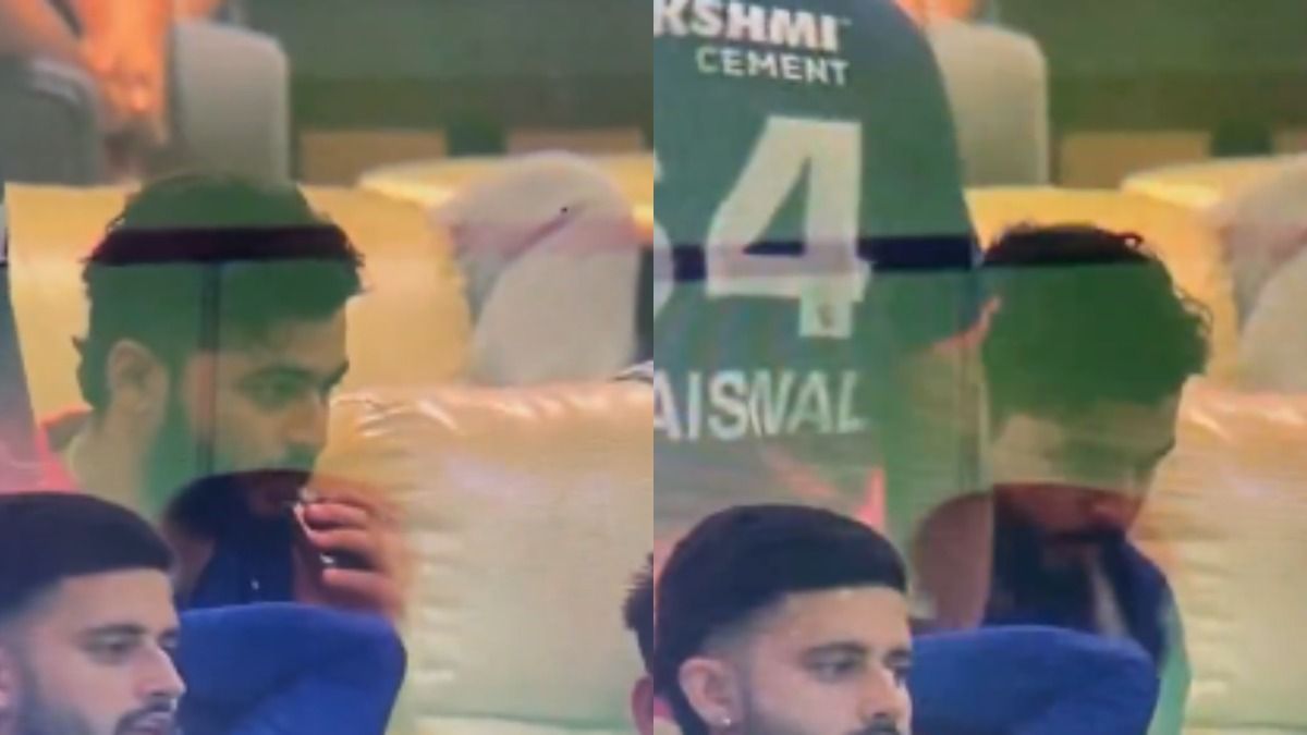 RR captain Riyan Parag was seen vaping inside the dressing room during IPL 2026 clash against PBKS. (Screenshot)