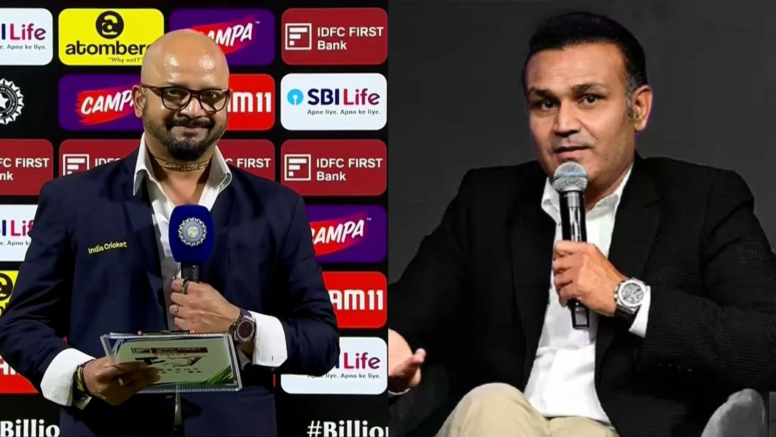 Virendra Sehwag And Murli Kartik Fight