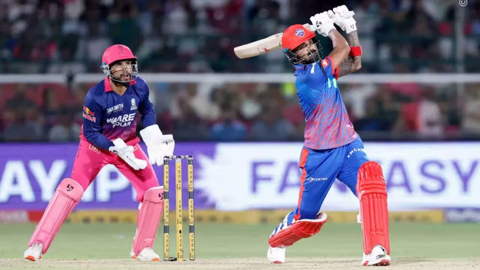 'These are balls that he generally doesn't take on': Ex-CSK batter reveals why KL Rahul's strike rate has improved drastically Delhi Capitals' KL Rahul plays a shot while Rajasthan Royals wicketkeeper Dhruv Jurel watches on in IPL 2026 game on May 1. (Source: BCCI)