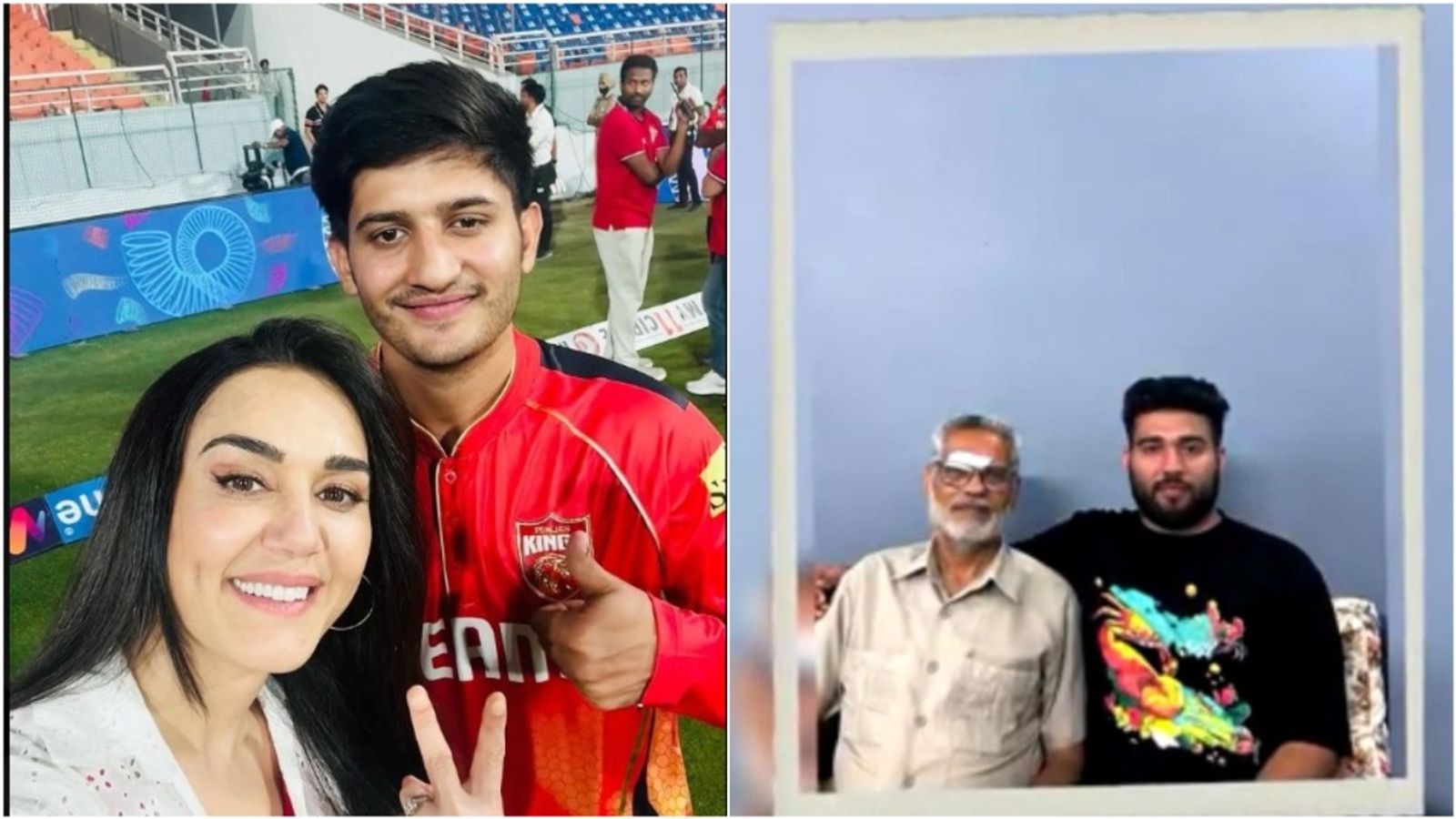 Priyansh Arya & Preity Zinta win hearts, invites fan to Dharamsala who got injured during PBKS vs RR IPL 2026 clash Preity Zinta, Priyansh Arya and the injured fan in the frame (via X)