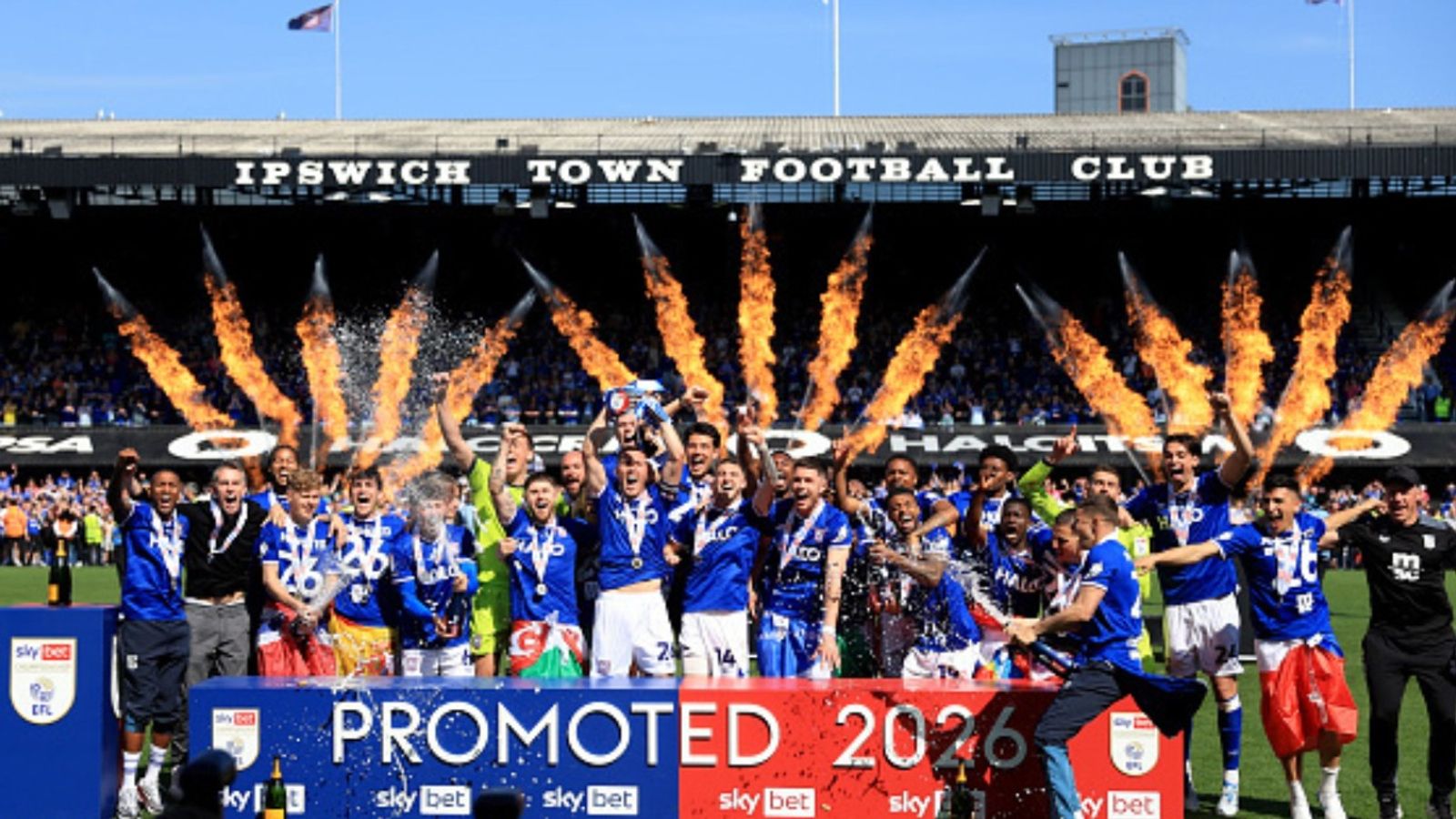 Ipswich Town promoted back to Premier League after impressive Championship campaign Ipswich Town team in the frame (Image via Getty)