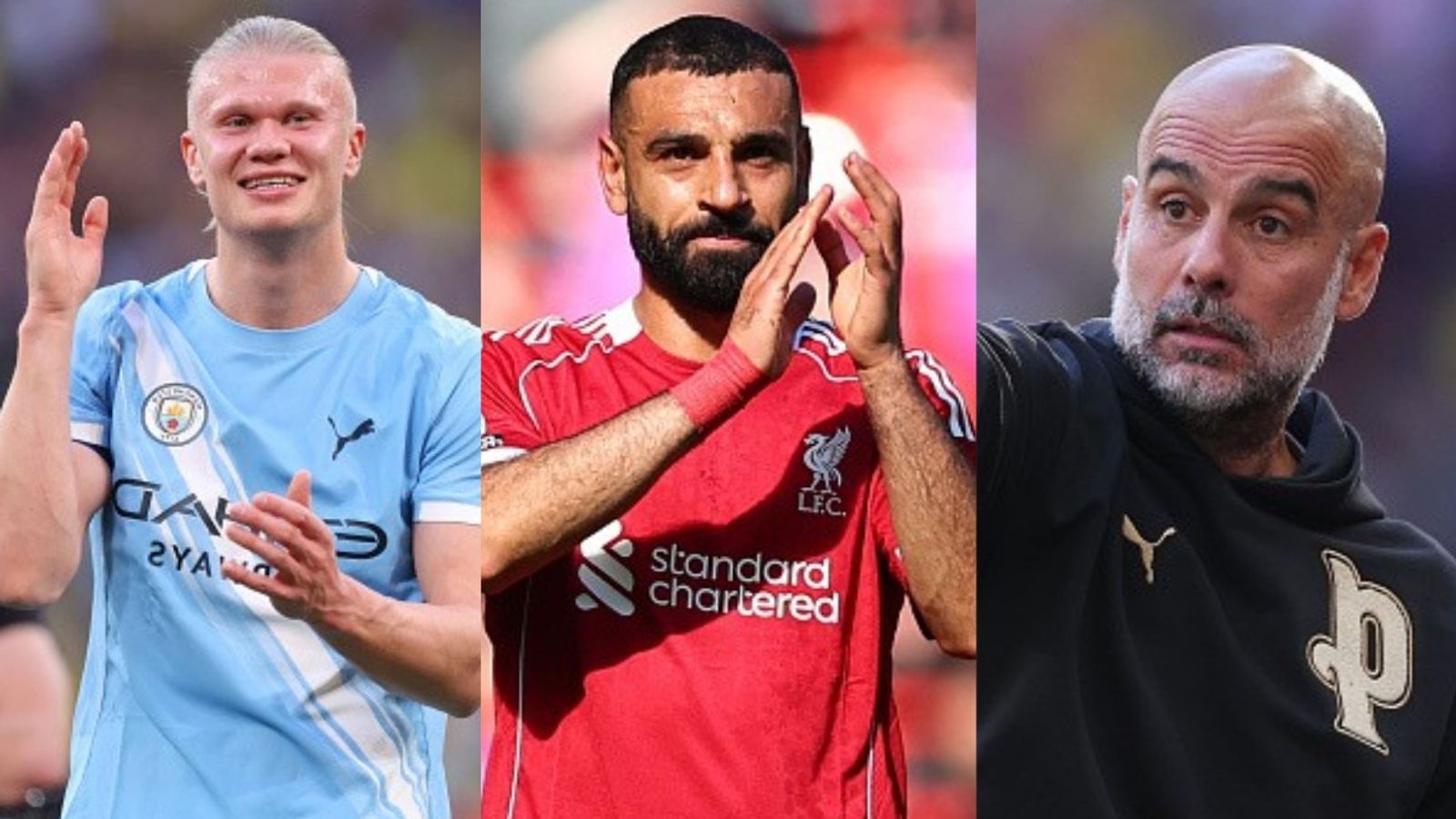 Watch: Man City boss Pep Guardiola and Erling Haaland pay tribute to Mo Salah's emotional Liverpool exit Erling Haaland, Mo Salah, Pep Guardiola in the frame (Images via Getty)