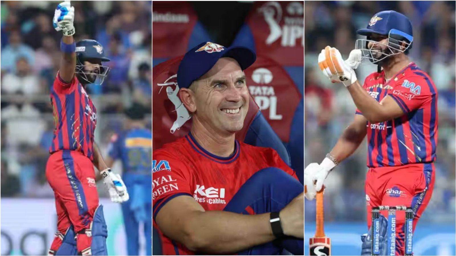 'He selflessly moved down the order to let Nicky P bat': LSG coach Langer lauds Pant's 'unbelievable' call despite 95 in practice game LSG's Nicholas Pooran celebrates his first fifty of IPL 2026: Head coach Justin Langer in the dugout; Skipper Rishabh Pant gestures during IPL 2026 match against Mumbai Indians on May 4. (Source; BCCI)