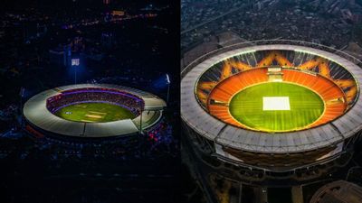 Karnataka Deputy CM dismisses ticket controversy as reason for IPL final shift, says 'Ahmedabad has...' M Chinnaswamy Stadim (L) and Narendra Modi Stadium (R) in this frame. (X)