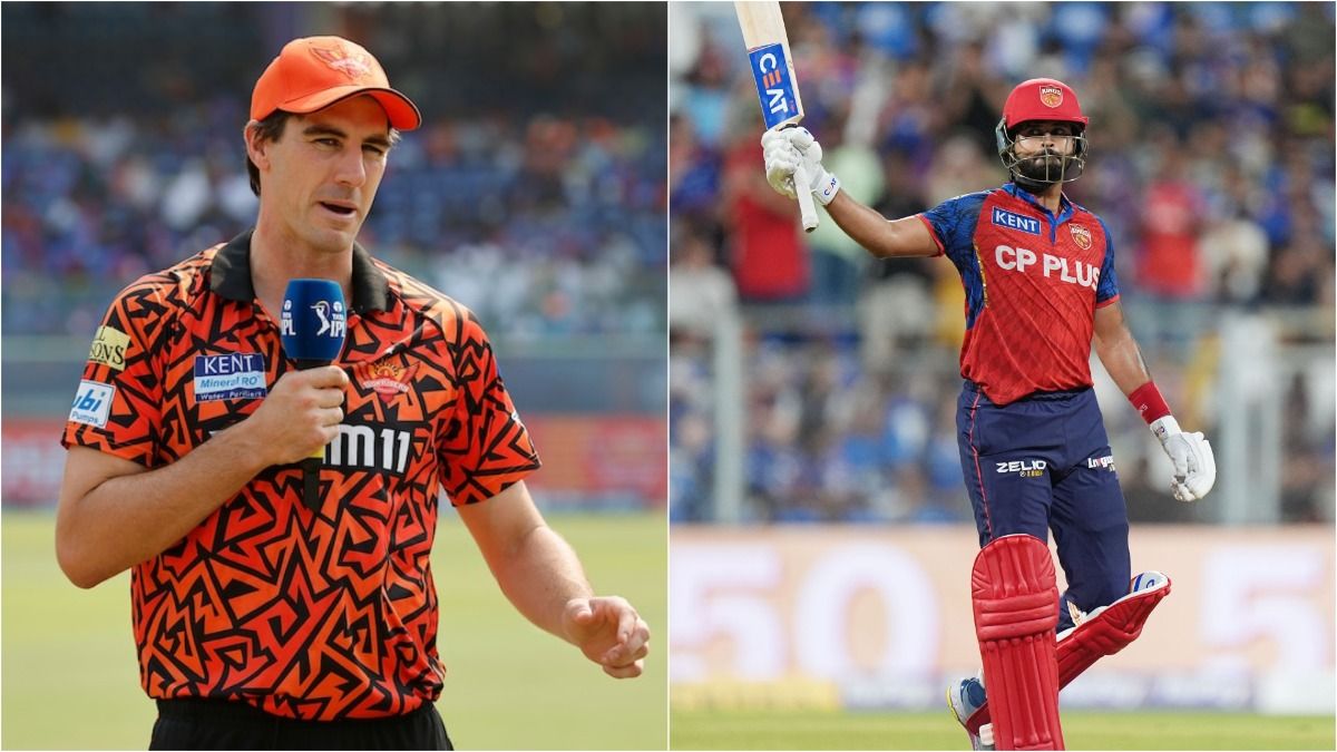 SRH captain Pat Cummins (L) and PBKS skipper Shreyas Iyer in frame. (X)