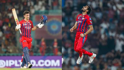 IPL 2026: Marsh's ton, Prince's 3-fer power LSG to 9-run win over RCB to end 6-match losing streak and avert elimination LSG's Mitchell Marsh (L) and Prince Yadav in this frame. (Screenshot)