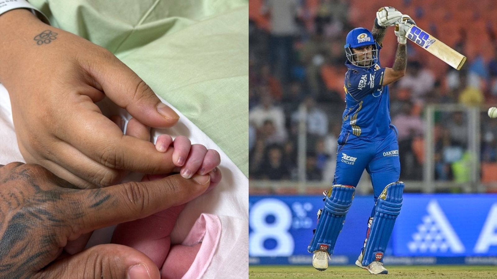 'With giggles, bows And dreams to unfurl': Suryakumar Yadav, Devisha Shetty welcome baby girl Suryakumar Yadav in this frame (X)