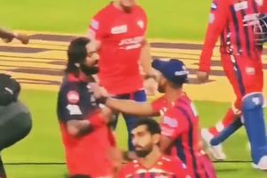 WATCH: Nicholas Pooran grabs Krunal Pandya by collar during heated post-match exchange after LSG's win vs RCB SportsTak