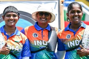 Indian women's archery team wins gold at World Cup, defeats China in thrilling shoot-off final SportsTak
