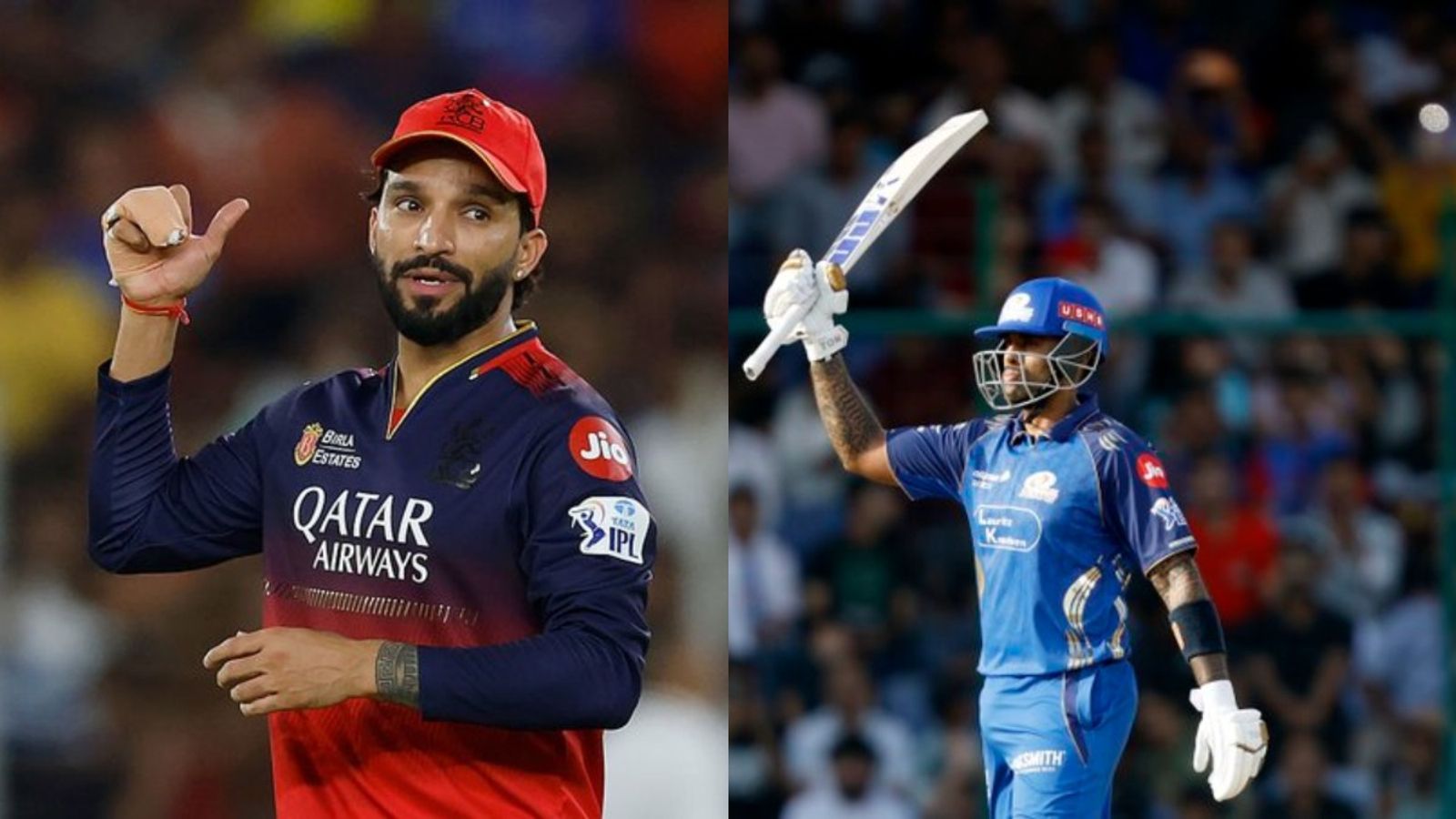 IPL 2026: RCB ask MI to bat first, suspense to Hardik Pandya ends; Know Playing XIs RCB skipper Rajat Patidar (L) and MI captain Suryakumar Yadav in frame. (Screenshot)