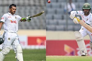 Mominul, Najmul's solid fifties lift Bangladesh to 179-run lead over Pakistan on rain-hit Day 4 of 1st Test SportsTak