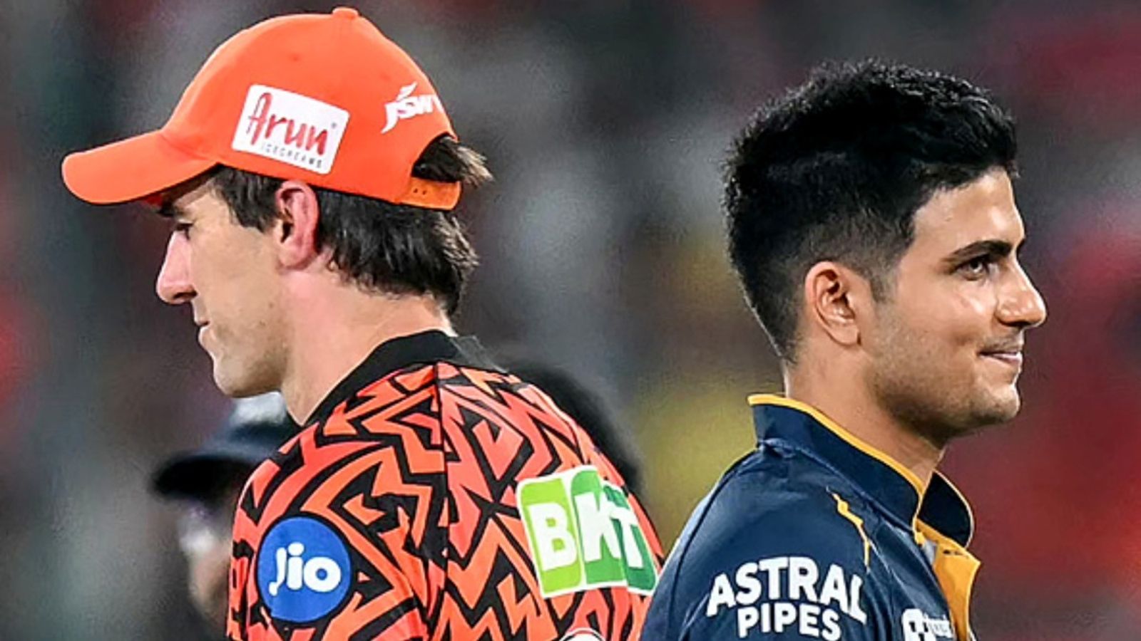 GT vs SRH Head-to-Head Record, Probable XIs, Ahmedabad Pitch Report & Weather Forecast Gujarat Titans' captain Shubman Gill (R) and his Sunrisers Hyderabad's counterpart Pat Cummins leave after the toss before the start of the Indian Premier League (IPL) match at the Rajiv Gandhi International Stadium in Hyderabad on April 6, 2025.