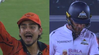 WATCH: Ishan Kishan's perfect DRS call helps Pat Cummins remove Jos Buttler early Ishan Kishan and Jos Buttler in this frame. (Screengrab)