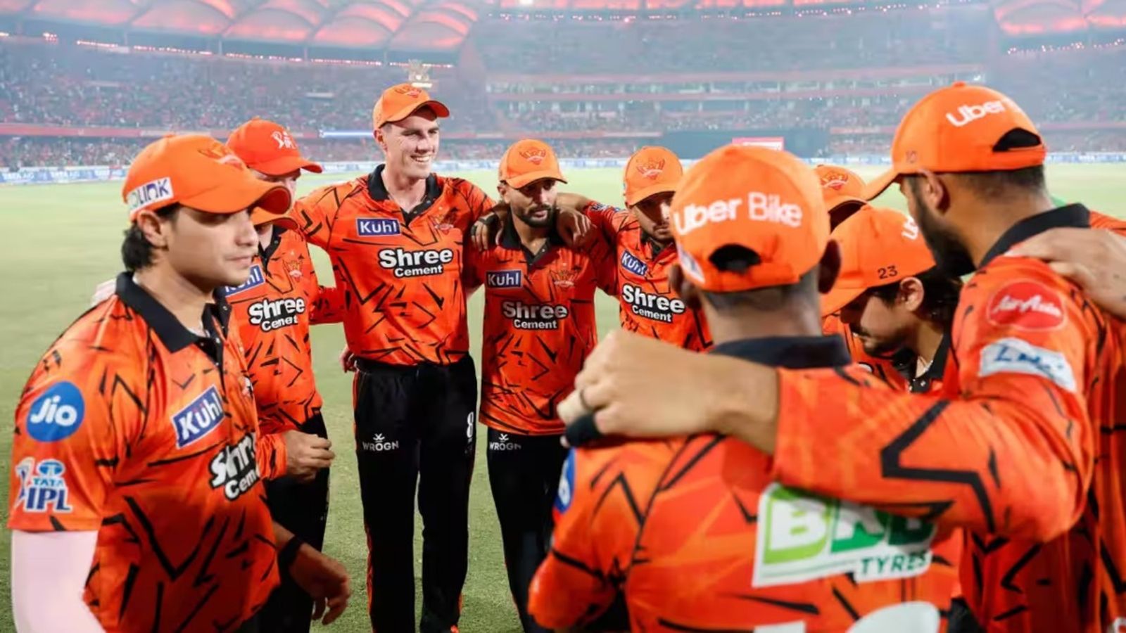 Pat Cummins becomes 7th captain to be fined by BCCI in IPL 2026 for this reason SRH captain Pat Cummins and his teammates during team huddle in IPL 2026. (Photo Credit: BCCI)