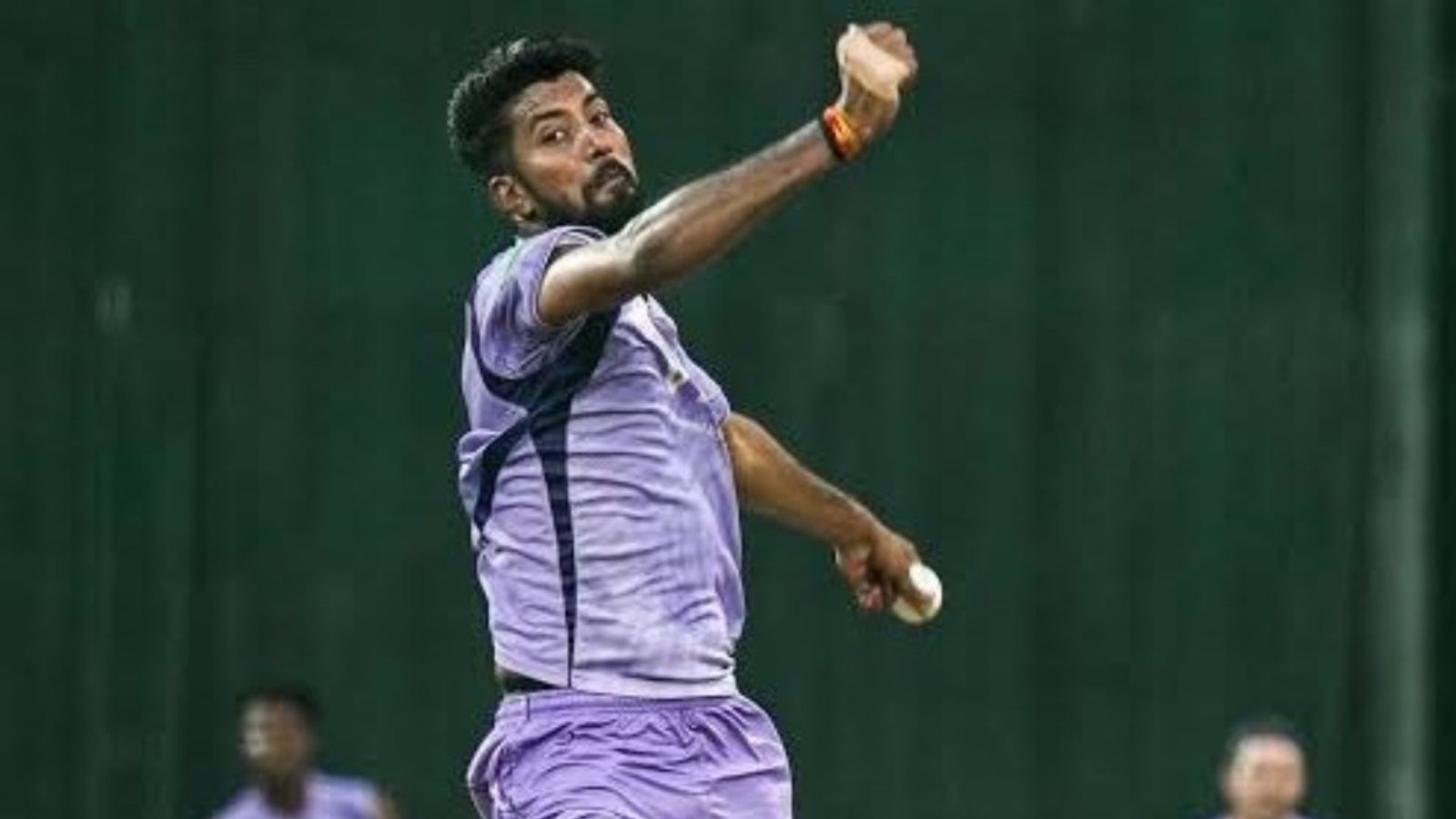 The new bolt in KKR machine, know Saurabh Dubey, who replaced Varun Chakaravarthy for key clash vs RCB Saurabh Dubey in this frame. (X)