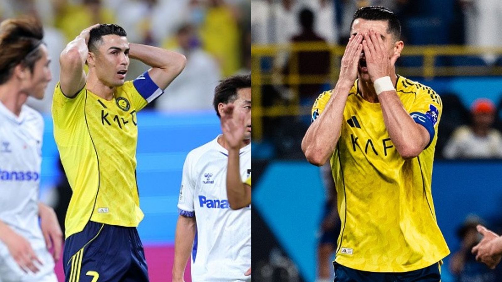 Watch: Heartbroken Ronaldo walks off pitch in tears after Al Nassr losses AFC Champions League Two Final title Cristiano Ronaldo, Al Nassr team in the frame (Images via Getty)
