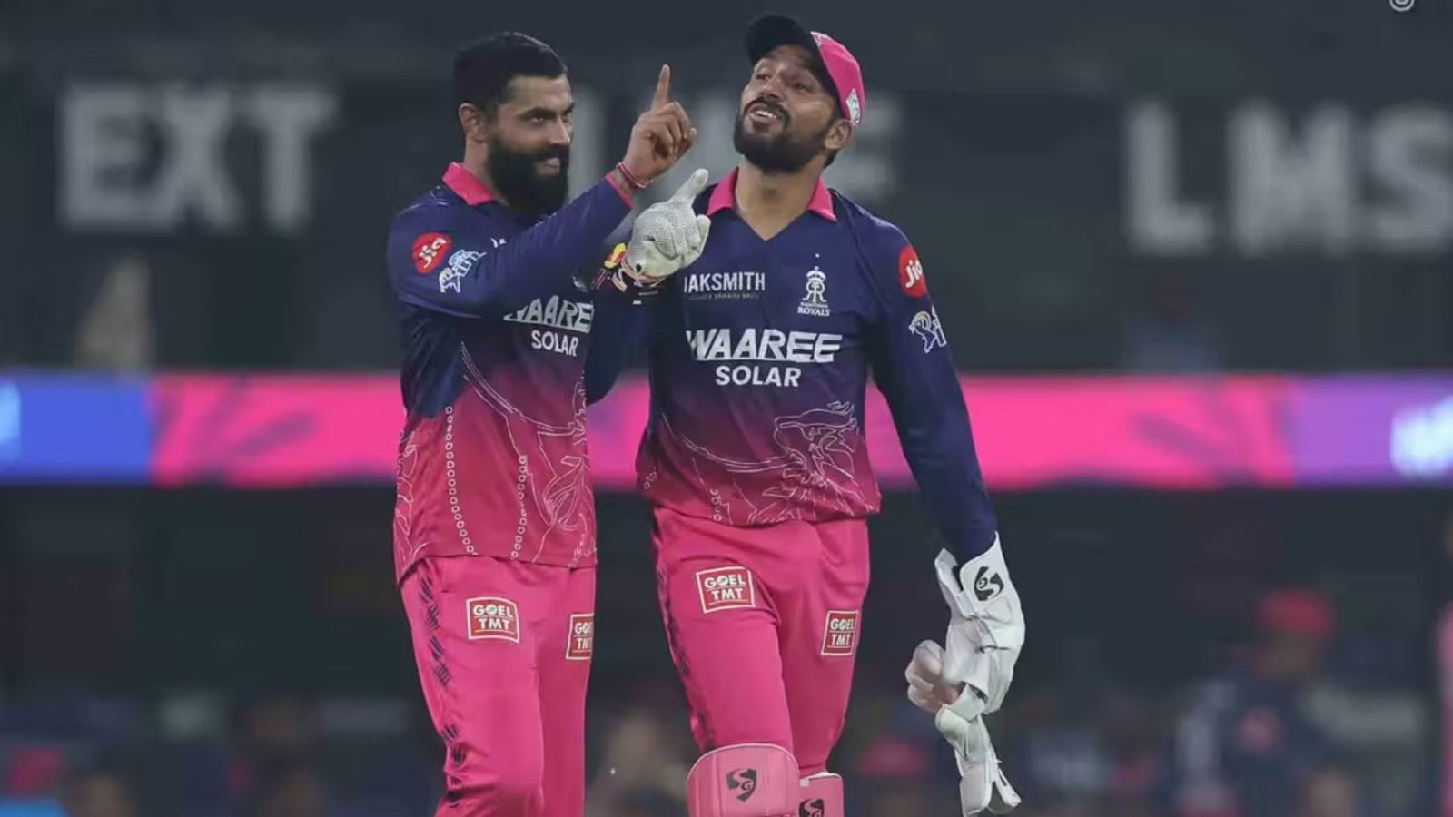 Why Rajasthan Royals rested Ravindra Jadeja vs Delhi Capitals despite a week's break earlier? Coach explains Rajasthan Royals' Ravindra Jadeja celebrates with Dhruv Jurel. (Photo Credit: BCCI)