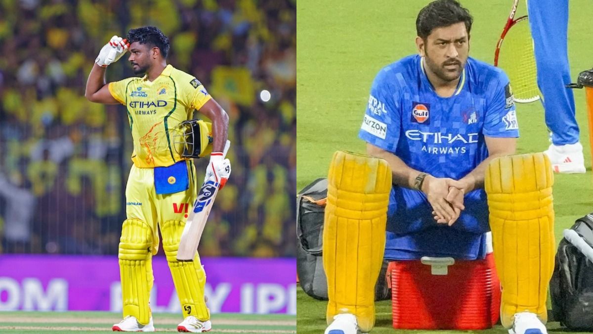 Sanju Samson and MS Dhoni in this frame. (X)