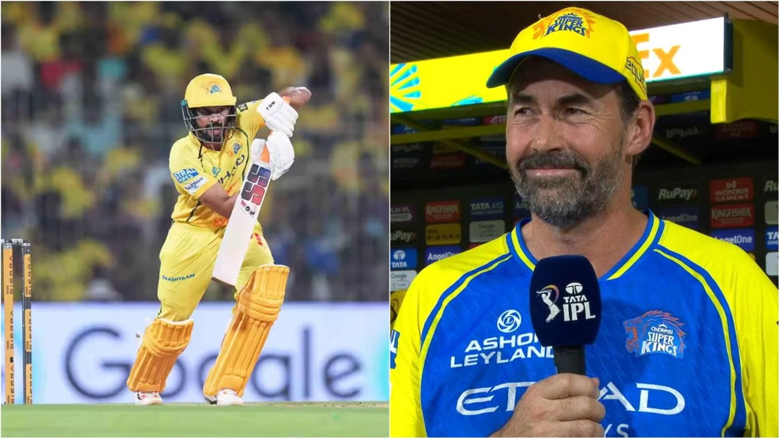 ‘Ruturaj can do more’: Stephen Fleming breaks silence on CSK skipper’s ordinary run with bat, assures slump will be addressed after season CSK captain Ruturaj Gaikwad plays a shot in IPL 2026 game against Sunrisers Hyderabad on May 18; Head coach Stephen Fleming talks to the broadcasters. (Photo Credit: BCCI)