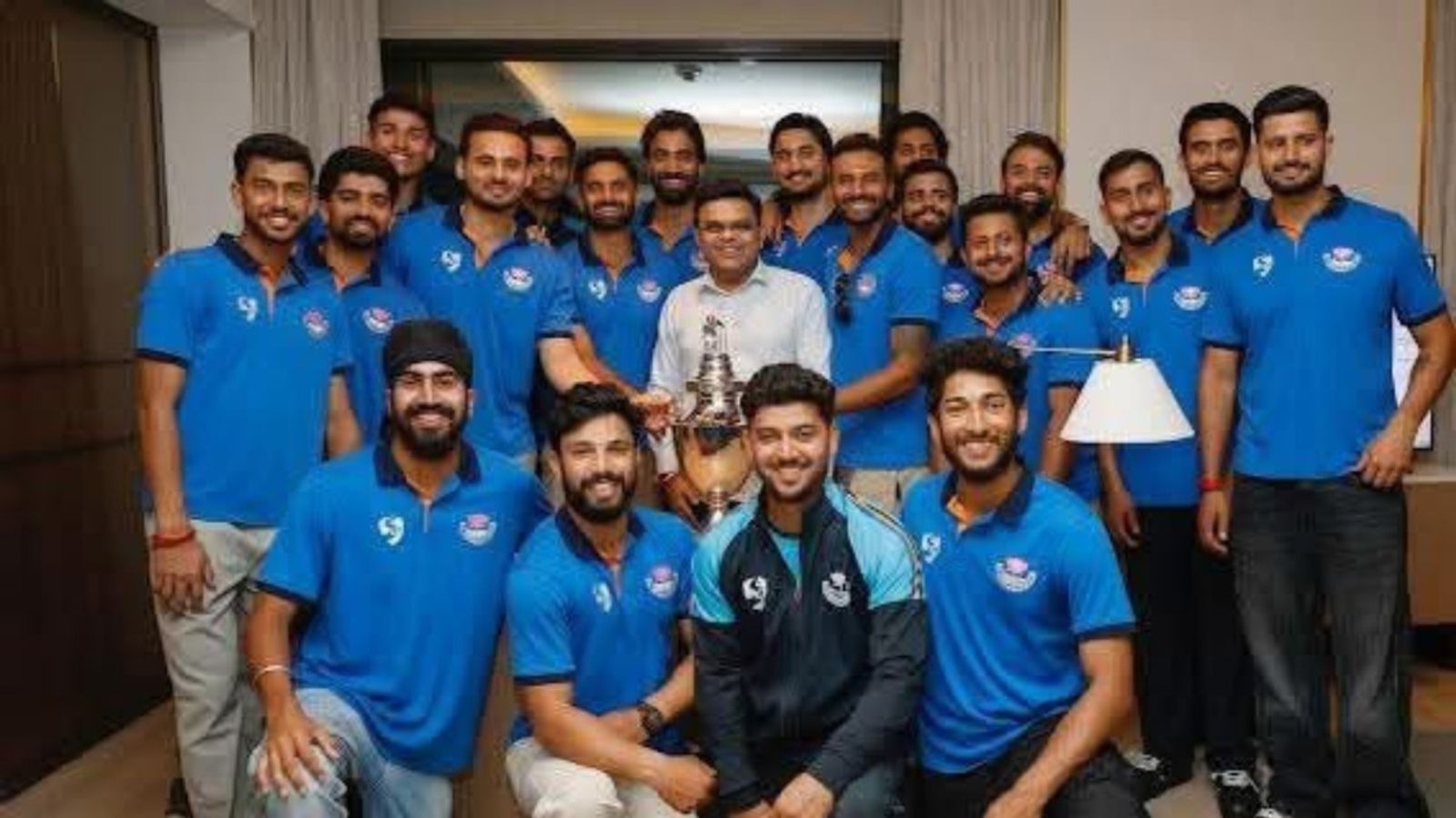 One season, 1788 matches: BCCI announces domestic schedule for 2026-27; know when Ranji Trophy will begin Jammu and Kashmir players with ICC chairman Jay Shah. (X)