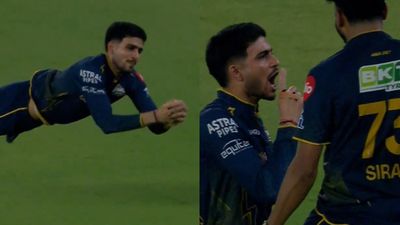 WATCH: Shubman Gill hushes roaring CSK fans with brilliant grab To remove Shivam Dube Shubman Gill in this frame. (Screengrab)