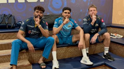 Shubman Gill trolls CSK with savage social media post after GT's massive win Mohammed Siraj,Shubman Gill and Jos Buttler in this frame. (screengrab)