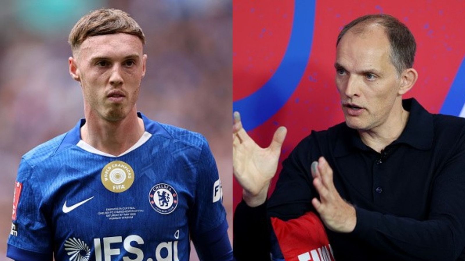 Tuchel explains Cole Palmer's brutal Omission from England's 2026 World Cup squad Cole Plamer, Thomas Tuchel in the frame (Images via Getty)