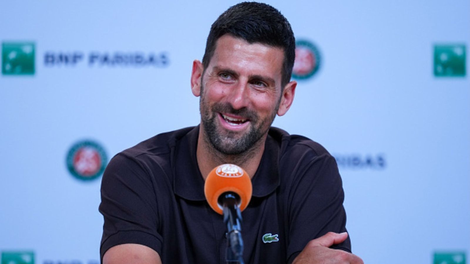 Novak Djokovic’s hilarious French Open Press Conference moment has Tennis World in tears of laughter Novak Djokovic in the frame (Image via Getty)