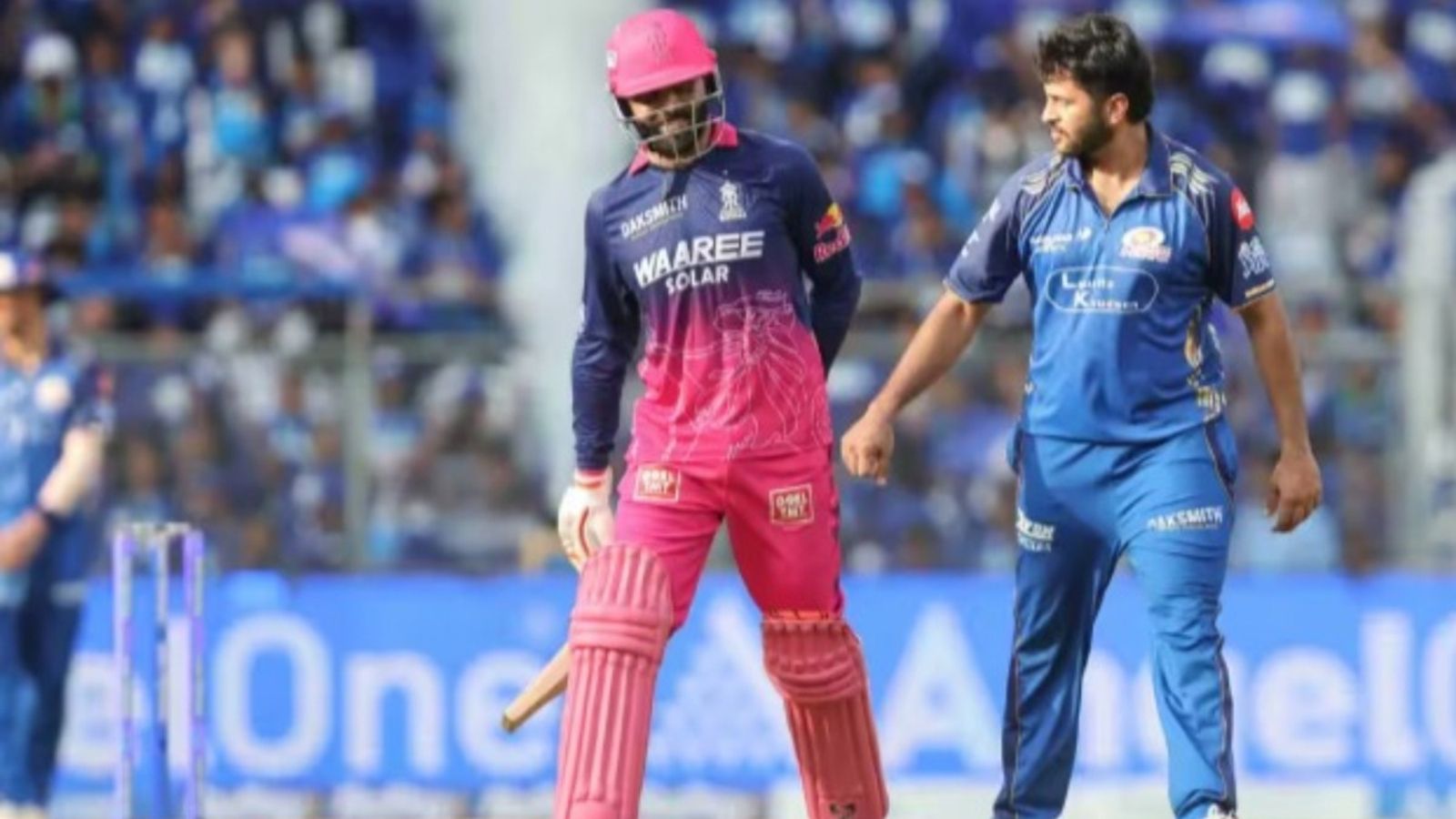 Watch: Ravindra Jadeja mocks Shardul Thakur after getting dismissed off a no-ball in MI vs RR Ravindra Jadeja and Shardul Thakur (IPL)