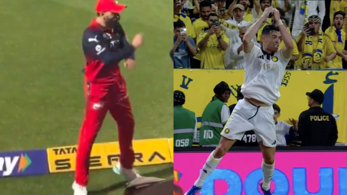 Virat Kohli and Cristiano Ronaldo in this frame. (screengrab)