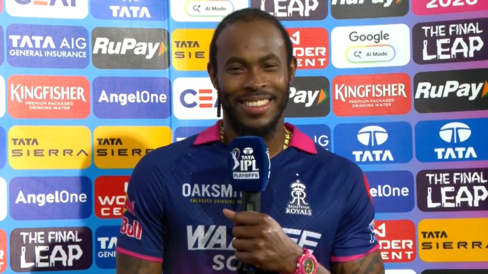 'We don't want what happened to Kings XI' - Why Jofra Archer mentioned PBKS' downward spiral after win over SRH? Rajasthan Royals' Jofra Archer speaks to the broadcasters after the IPL 2026 Eliminator win against Sunrisers Hyderabad on May 27.