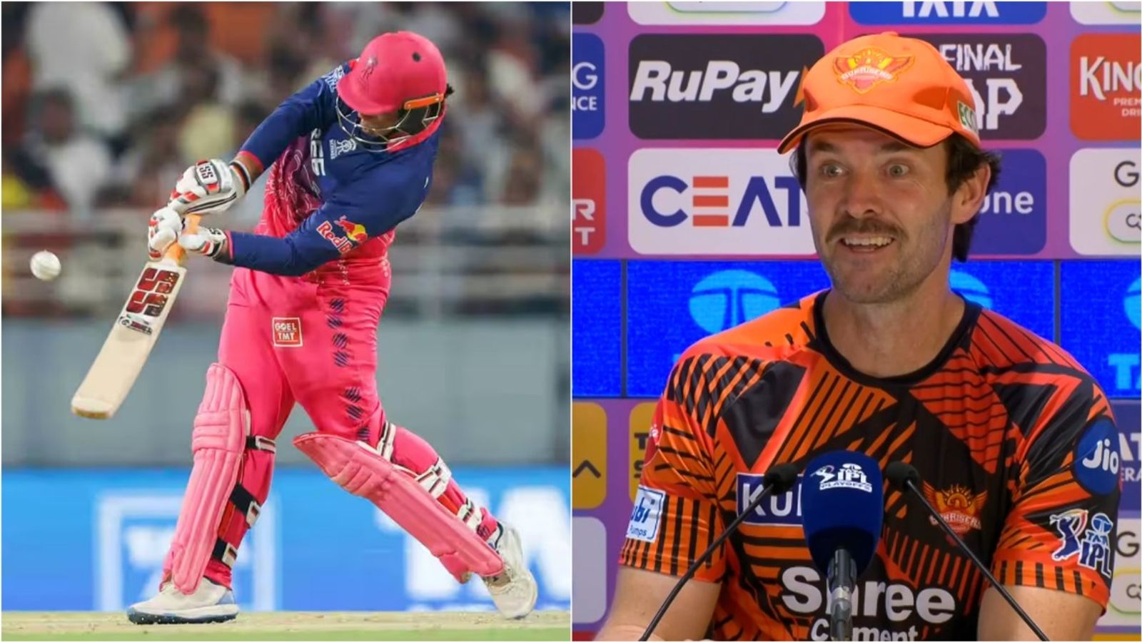 'It's freakish... quite scary': SRH coach blown away by Vaibhav Sooryavanshi's 97-run assault in IPL 2026 Eliminator RR's Vaibhav Sooryavanshi plays a shot against SRH in IPL 2026 eliminator; SRH assistant James Franklin speaks at the post-match press conference. (Photo Credit: BCCI)