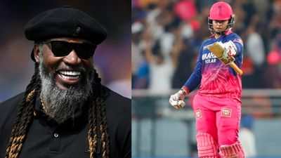 Vaibhav Sooryavanshi gets new nickname from Chris Gayle after busting Universe Boss' IPL sixes record Batting legend Chris Gayle (L) and RR's explosive opener Vaibhav Sooryavanshi in this frame. (Getty-X)
