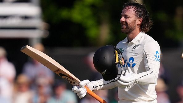 New Zealand's Tom Blundell celebrates after scoring a century in the one-off Test against Ireland. (Getty)