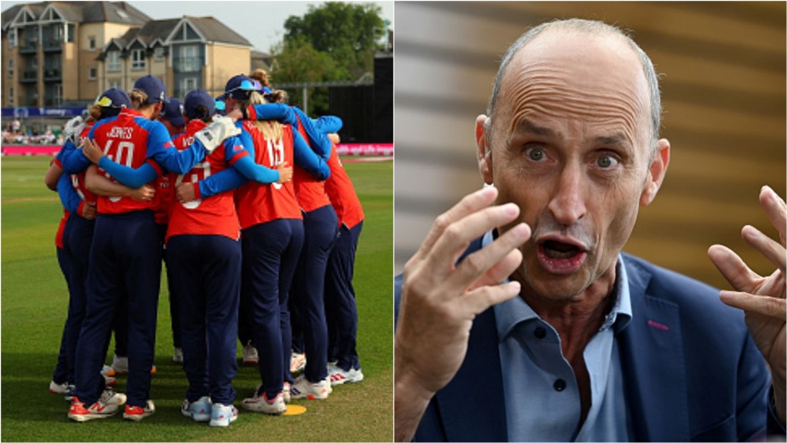 'She had a rest for 6 months in the winter': Nasser Hussain slams England team management for benching in-form bowler vs India England women's players during team huddle ahead of first T20I against India; Former England men's team captain Nasser Hussain speaks at an event.