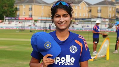Nandni Sharma beats Jhulan Goswami to become second India pacer to... Nandani Sharma in this frame. (X/BCCI Women)