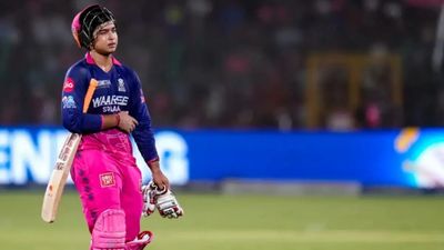 Watch: Angry Sooryavanshi throws his gloves in frustration after missing yet another ton during GT vs RR Qualifier 2 clash RR's Vaibhav Sooryavanshi in this frame. (X)