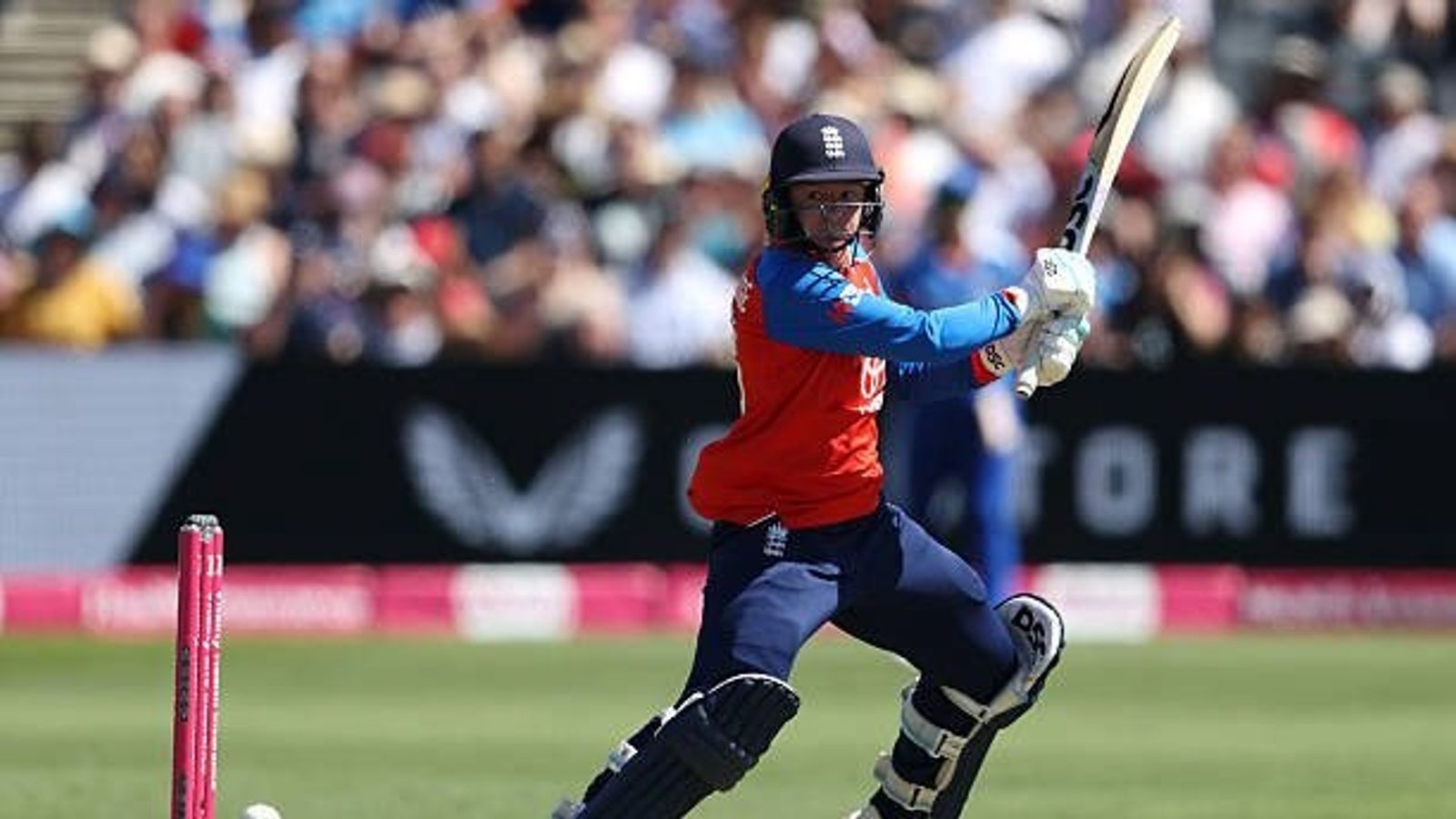 IND W vs ENG W: India surrender to Freya Camp's all-round heroics as England win 2nd T20I by 26 runs to level series 1-1 England's star all-rounder Freya Kemp in this frame. (X)