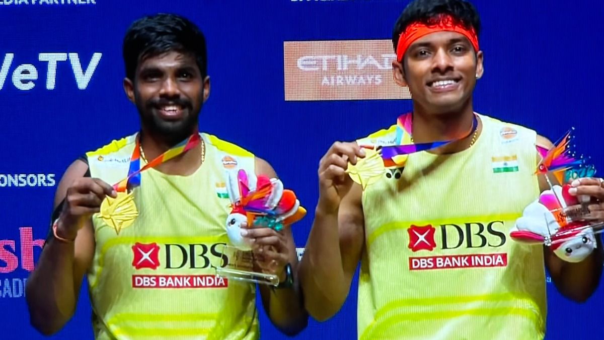 India's ace shuttlers Chirag Shetty and Satwiksairaj Rankireddy in this frame. (Screenshot)