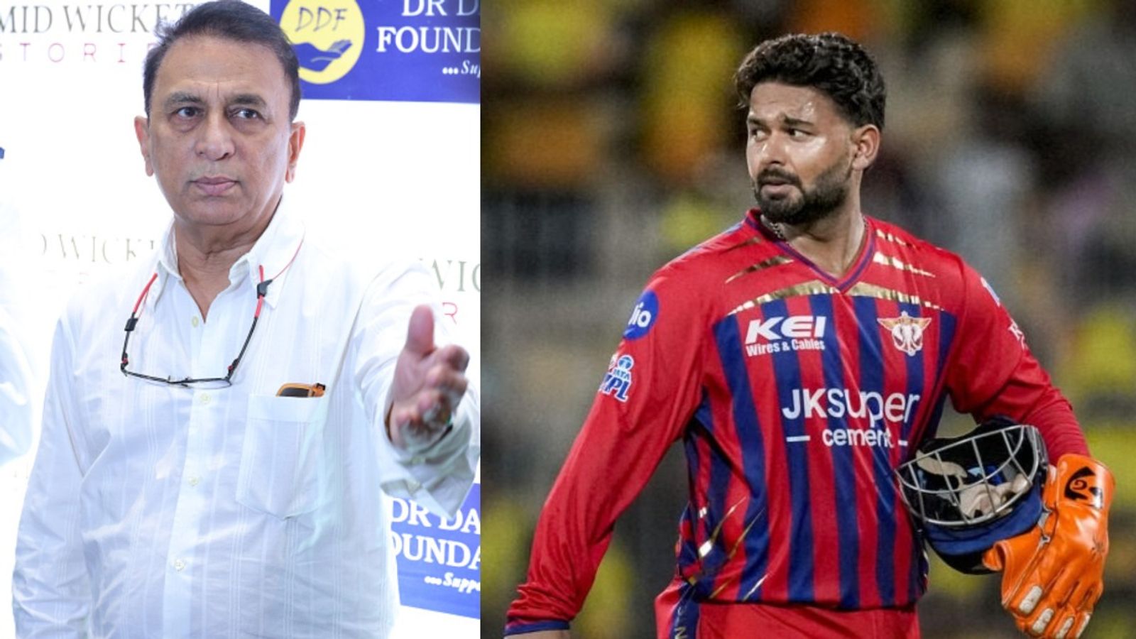'He wasn't able to take...: Sunil Gavaskar delivers surprising verdict on Rishabh Pant’s LSG captaincy exit Rishabh Pant and Sunil Gavaskar in the frame