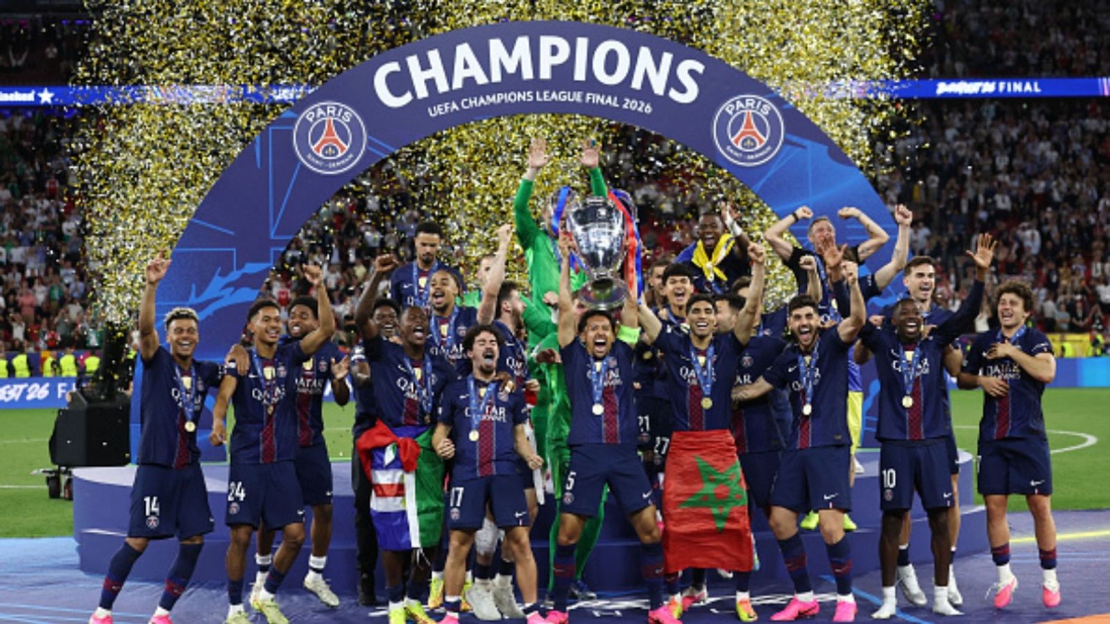 THIS player from PSG wins Champions League Player of the Season PSG players in the frame (Image via Getty)