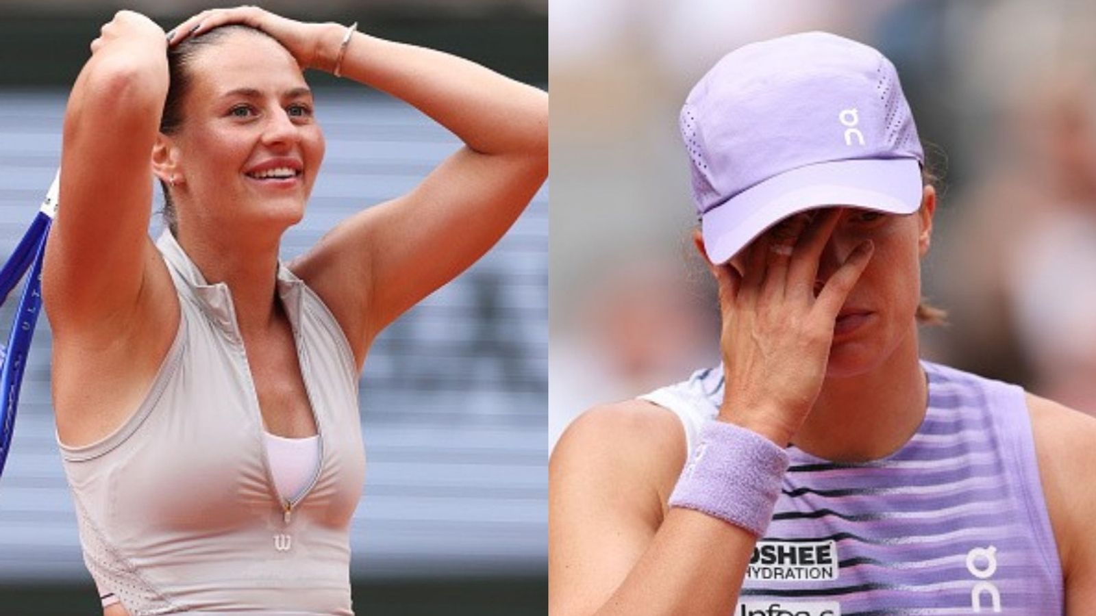 Watch: Marta Kostyuk dances into Roland Garros quarterfinals with stunning upset over Iga Swiatek Marta Kostyuk, Iga Swiatek in the frame (Images via Getty)