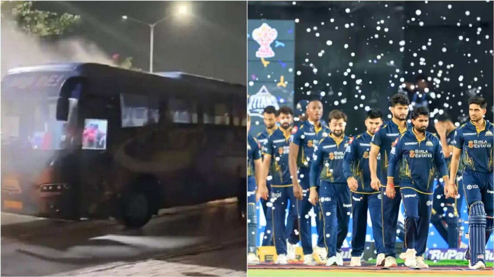 Gujarat Titans team bus breaks down due to short circuit after IPL 2026 final defeat, players evacuated GT Team Bus Incident: Shubman Gill-led Gujarat Titans walk out during IPL 2026 final; GT's team bus suffers short circuit.