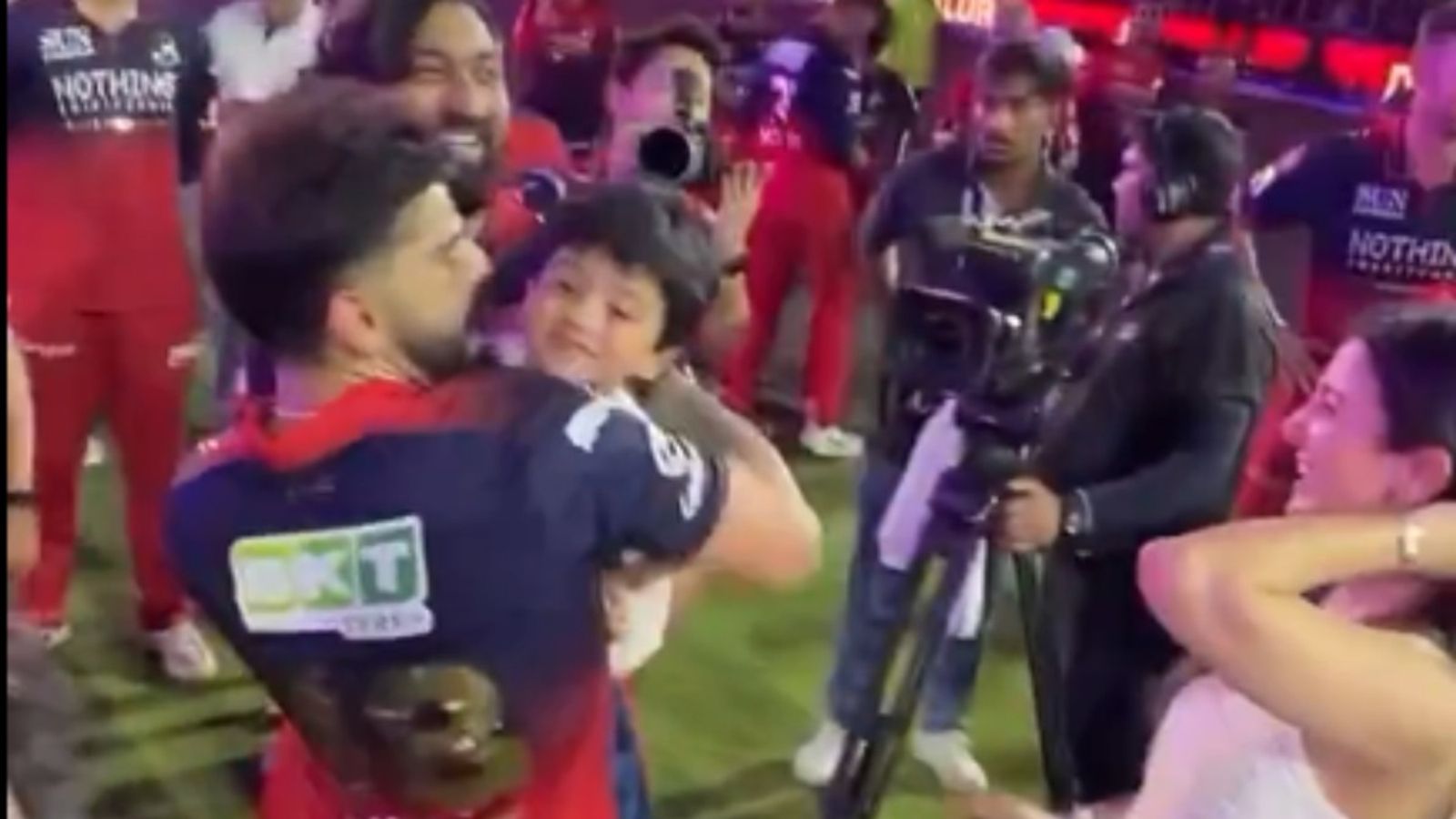 Watch: Virat Kohli's heartwarming gesture towards Krunal Pandya's son after RCB's IPL 2026 triumph Virat Kohli in this frame. (Screengrab)