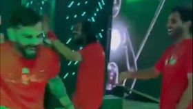 Virat Kohli and Bhuvneshwar Kumar in this frame. (screengrab) Virat Kohli and Bhuvneshwar Kumar in this frame. (screengrab)