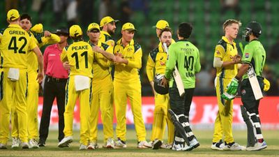 Shadab's 1st ODI fifty in nearly 4 years in vain as CSK duo lead Australia to 41-run win over Pakistan Australia players, Shadab Khan, Abrar Ahmed